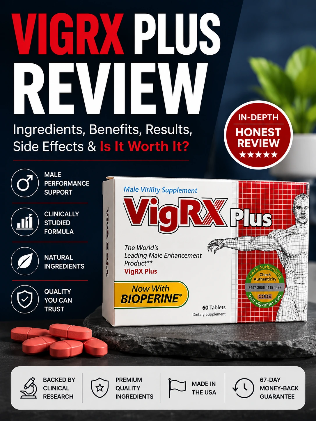 VigRX Plus supplement featured in an in-depth review covering the formula, research and potential benefits